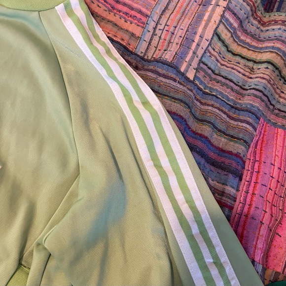 VINTAGE ADIDAS Pastel Green Cropped Zip Up - Picture 3 of 4